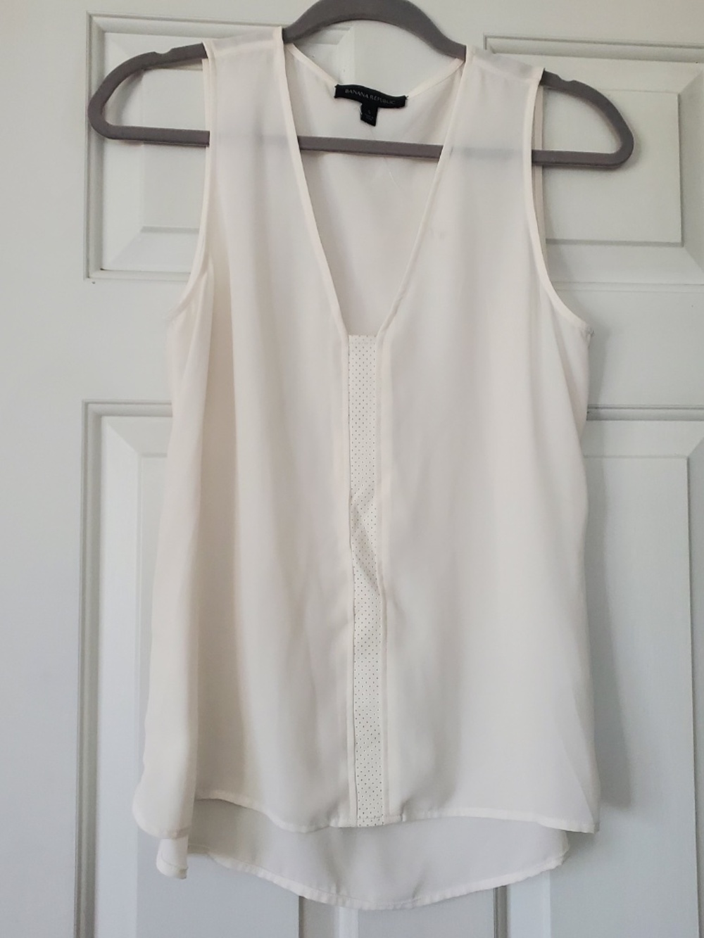 Banana Republic Sleeveless Faux Leather Trim Pullover Tunic Top SMALL NEW